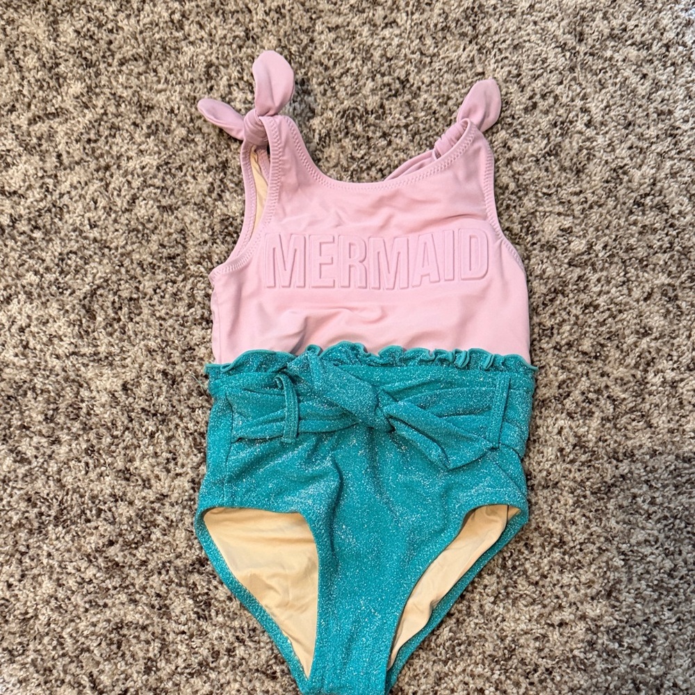 Shade Critters Mermaid Kids One Piece Swimsuit in Pink and Blue